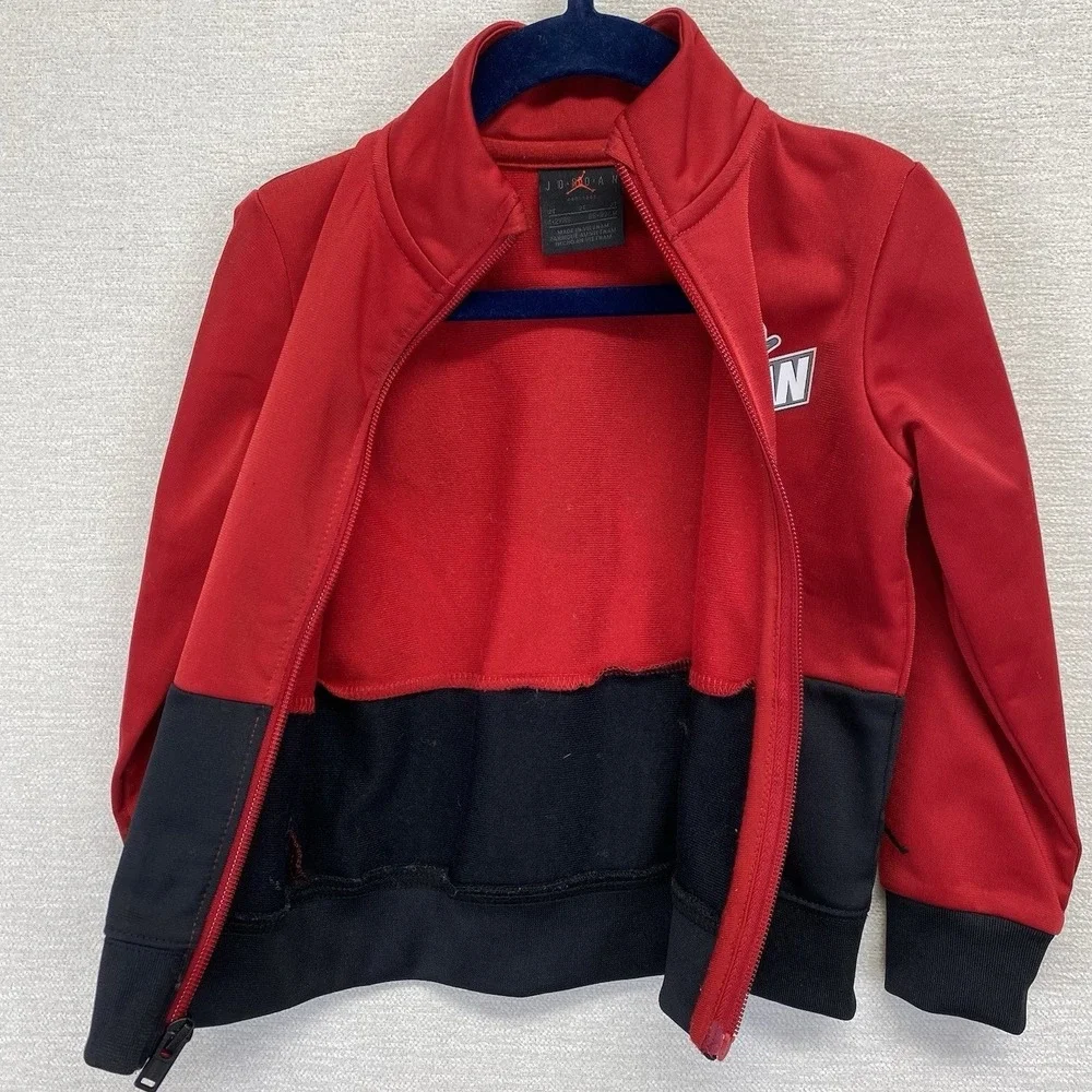 Nike Jordan Jumpman Track Jacket Kids 2T Red Black‎ Colorblock Full Zip Sporty